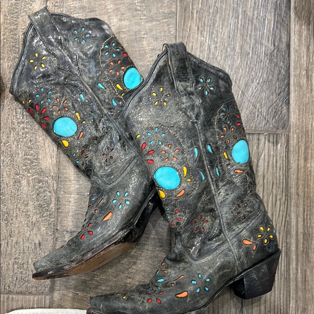 Colorful Embroidered Cowboy Boots